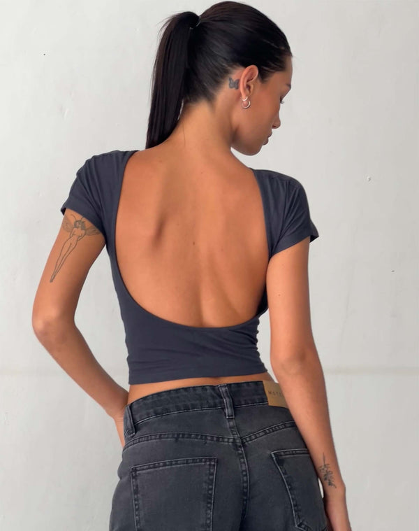 motel rocks Xiwang Crop Top in Ocean Storm