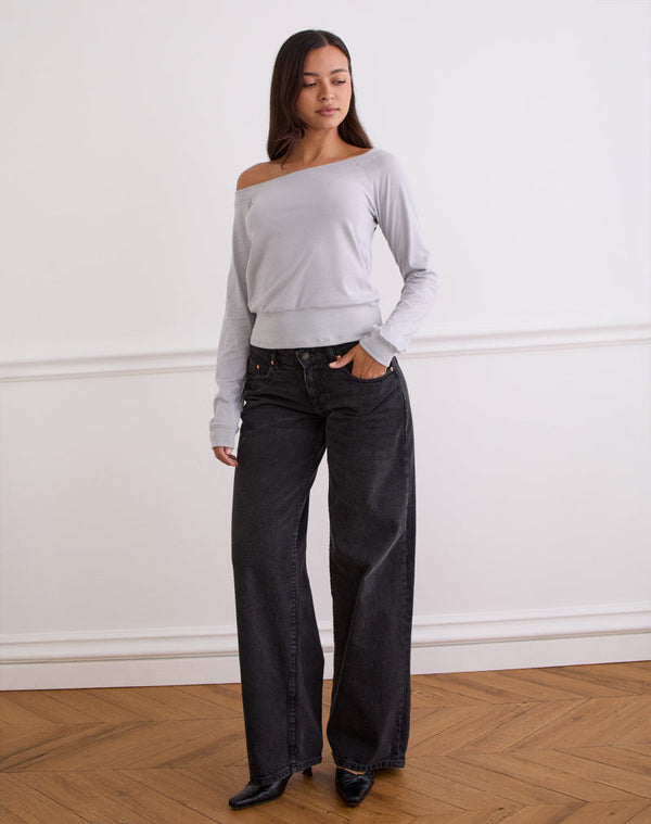 Motel Rocks Yacin Slouchy Top In Silver