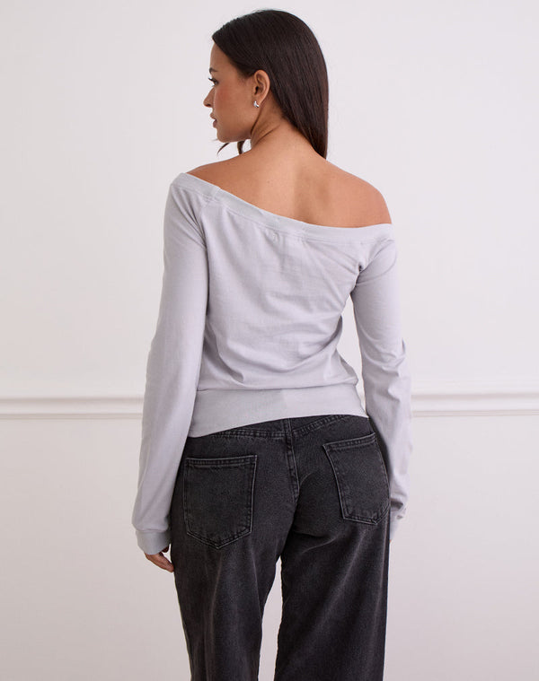 Motel Rocks Yacin Slouchy Top In Silver