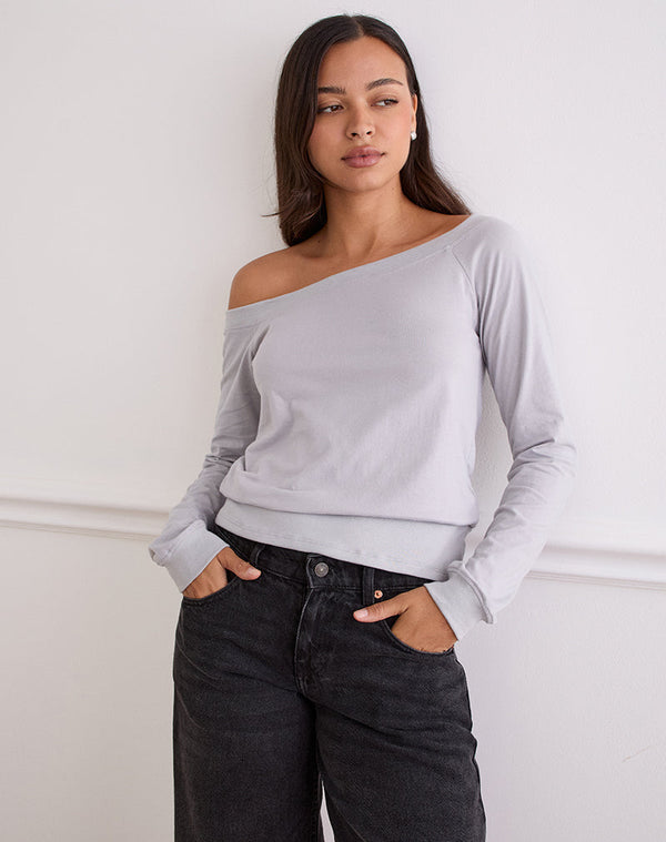 motel rocks Yacin Slouchy Top in Silver