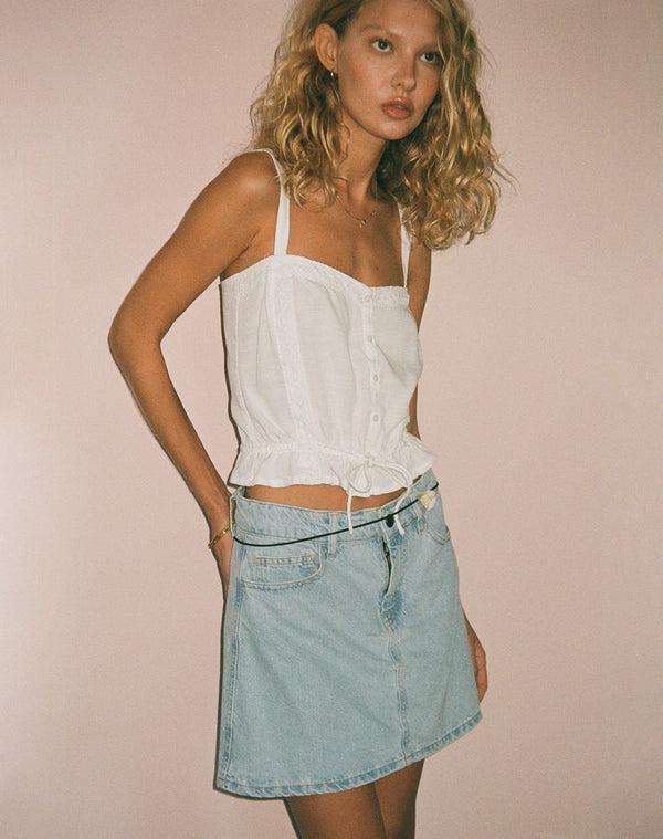 Motel Rocks Zaria Lace Trim Cami Top In Off White