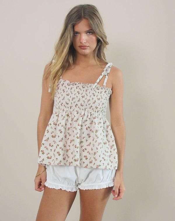 Motel Rocks Zerah Top In Pretty Dainty Flower