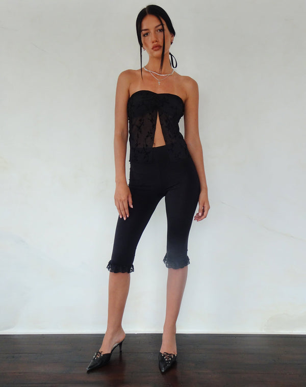 Motel Rocks Nicola Butterfly Top In Vine Flower Black