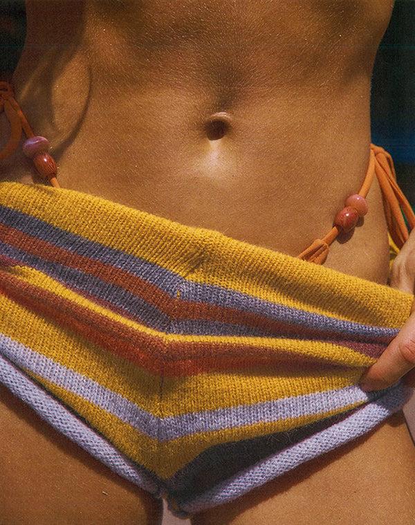 motel rocks Nikaya Knit Shorts in Multi Stripe Sunset