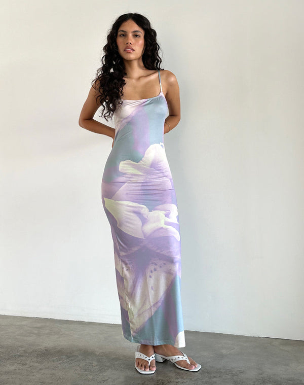 Motel Rocks Norila Cami Maxi Dress In Slinky Orchid Petals Lilac