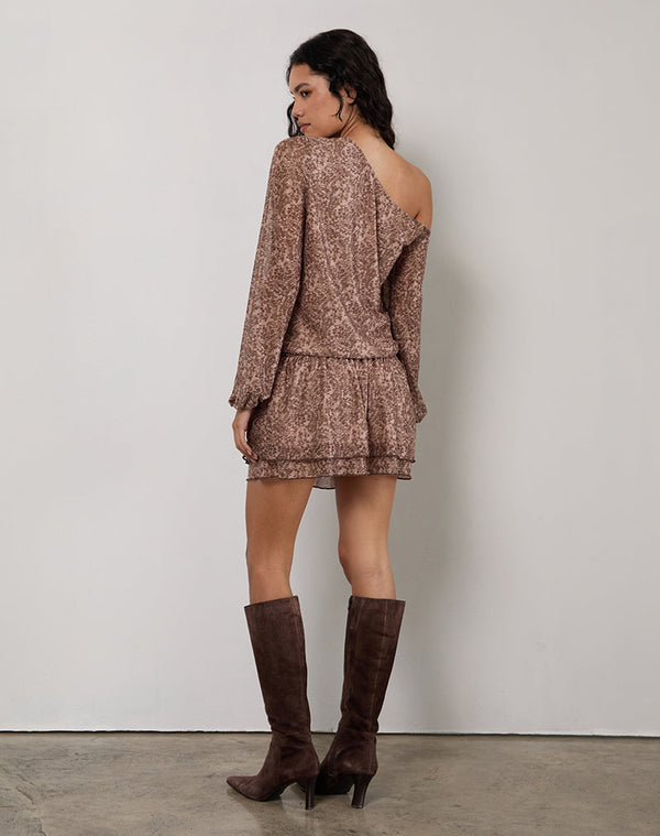 Motel Rocks Papinka Dress In Mesh Vintage Paisley Pink