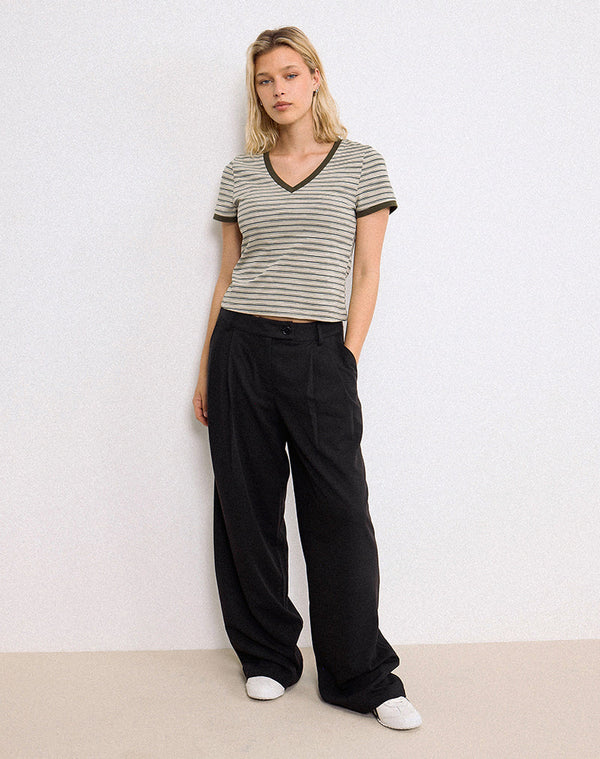 Motel Rocks Sakira Oversized Wide Leg Trousers In Black