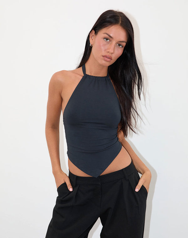motel rocks Shalas Halter Top in Jersey Ocean Storm