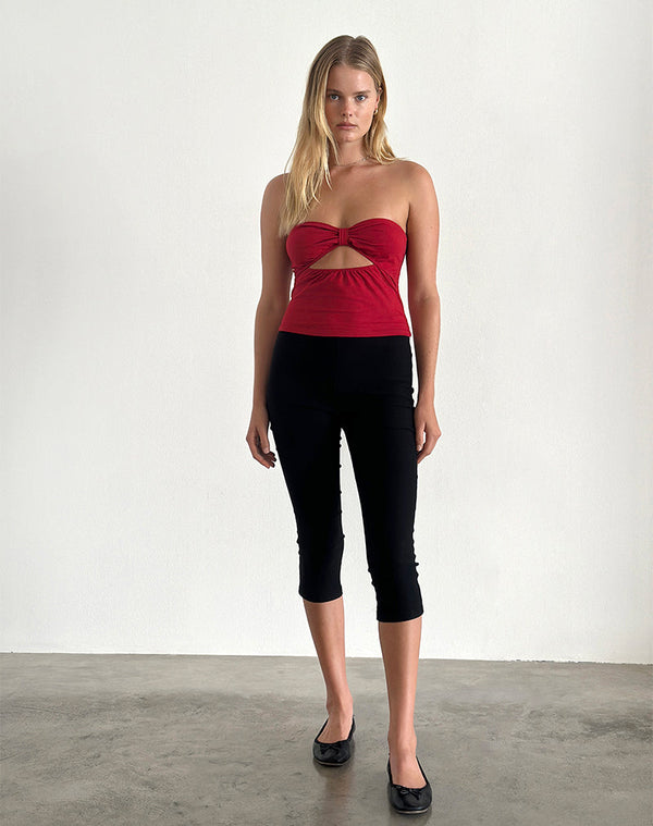 Motel Rocks Tifose Twist Front Top In Adrenaline Red