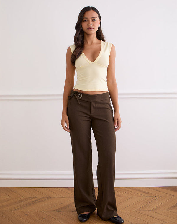 Motel Rocks Tova Tie Tailoring Trousers In Chocolate