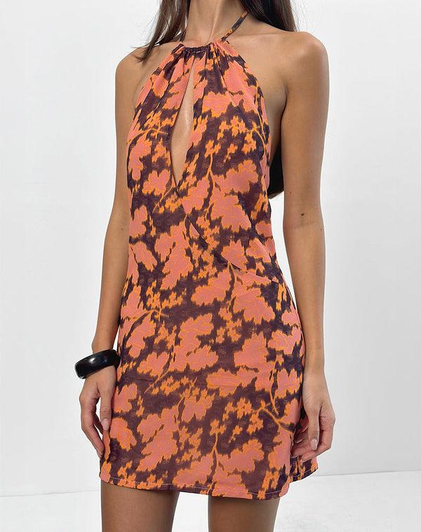 motel rocks Veslina Mini Dress in Furnishing Floral