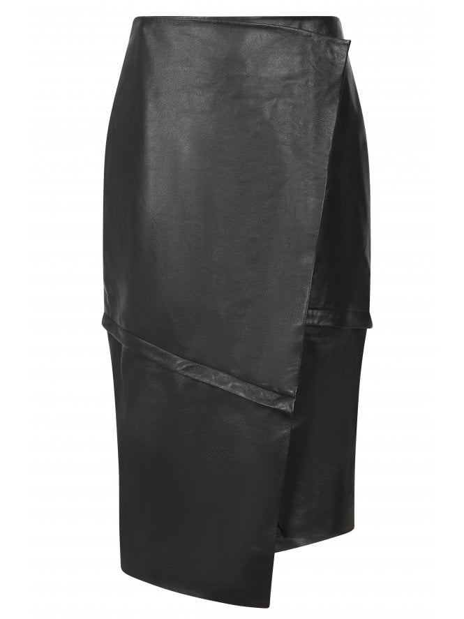 Muubaa 2-IN-1 Asymmetric Leather Skirt