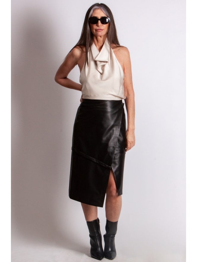 muubaa 2-IN-1 Asymmetric Leather Skirt