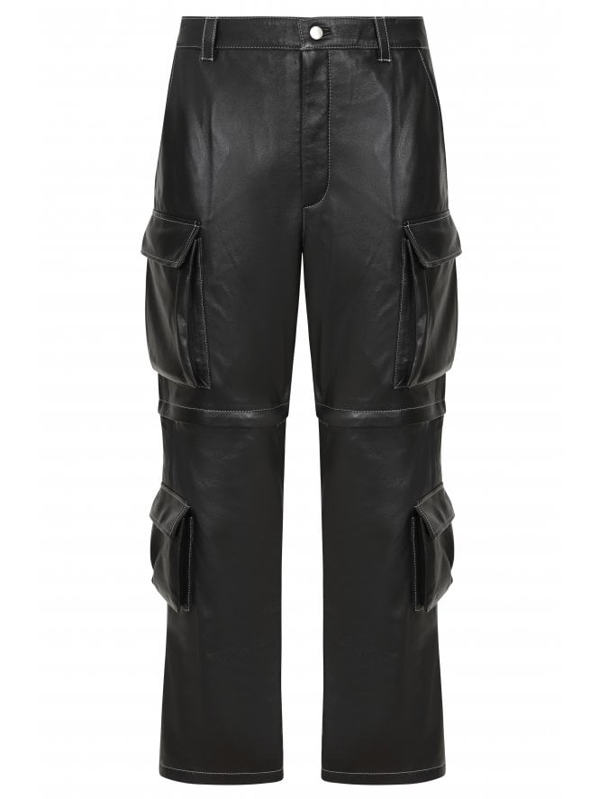 Muubaa 2-IN-1 Leather Cargo Trousers