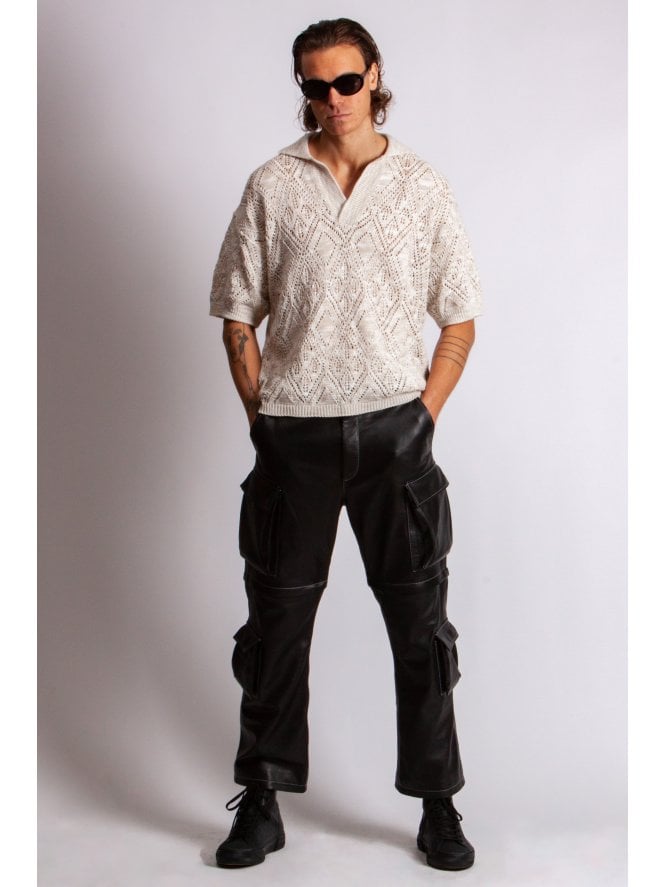 muubaa 2-IN-1 Leather Cargo Trousers