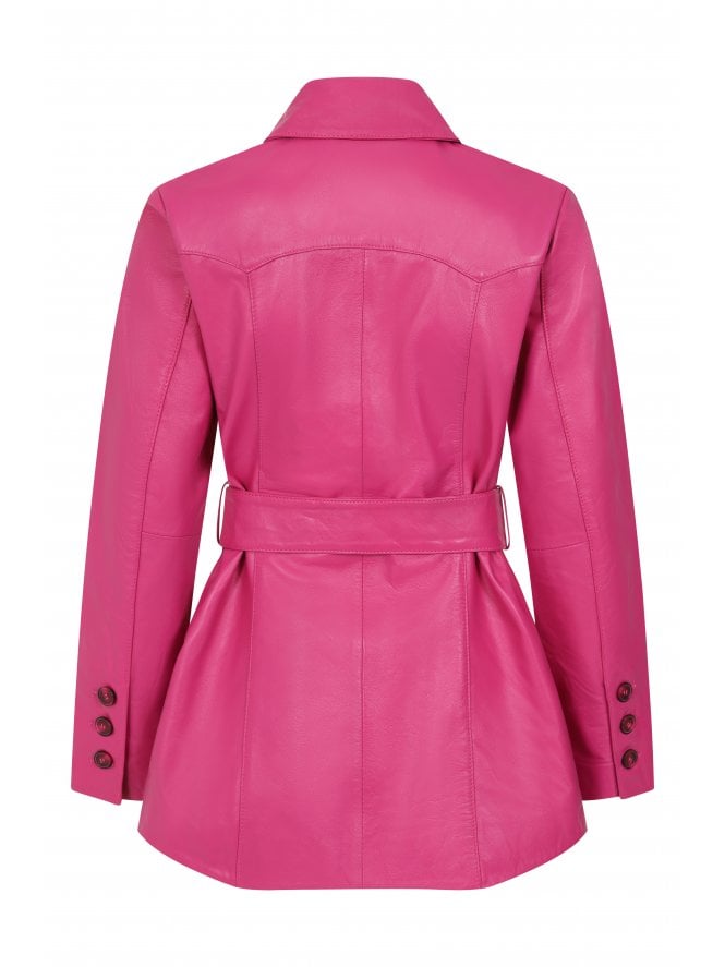Muubaa Muubaa Astrid Retro Collar Belted Patent Jacket