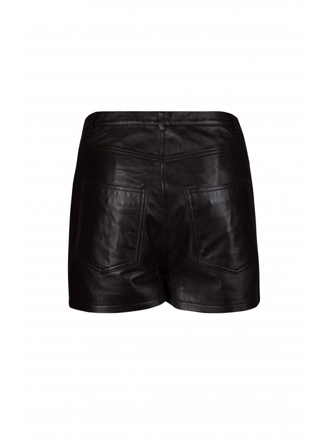 Muubaa Muubaa Chocolate Star Stud Detail Leather Shorts
