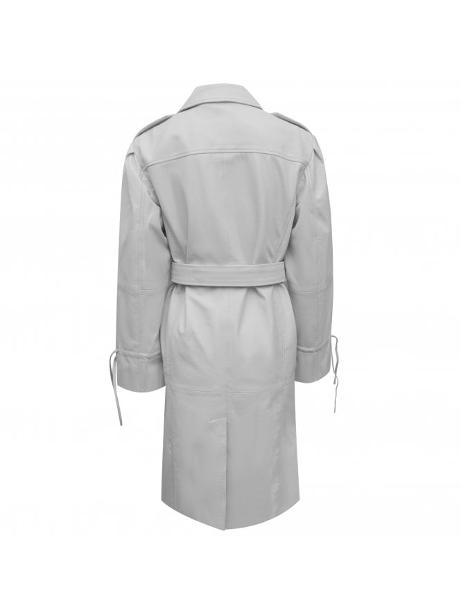 Muubaa Muubaa Esme DBL Breasted Leather Trench W/ Gathered Sleeves