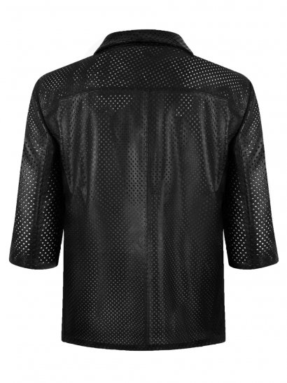 Muubaa Muubaa Franca Black Perforated Leather Shirt