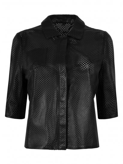muubaa Muubaa Franca Black Perforated Leather Shirt
