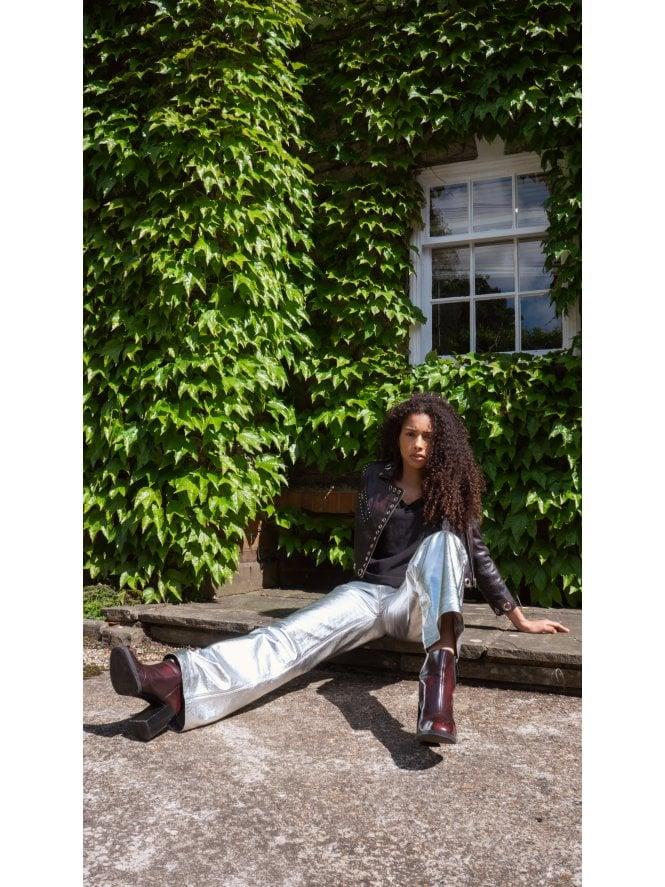 Muubaa Muubaa Humner Cropped Embellished Leather Biker