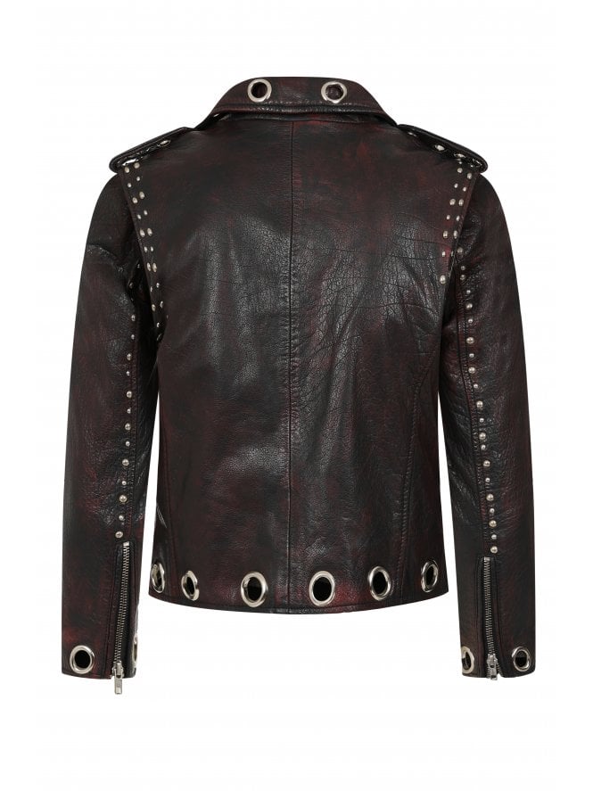Muubaa Muubaa Humner Cropped Embellished Leather Biker