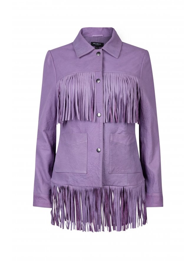Muubaa Muubaa Kate Fringed Jacket In Textured Leather
