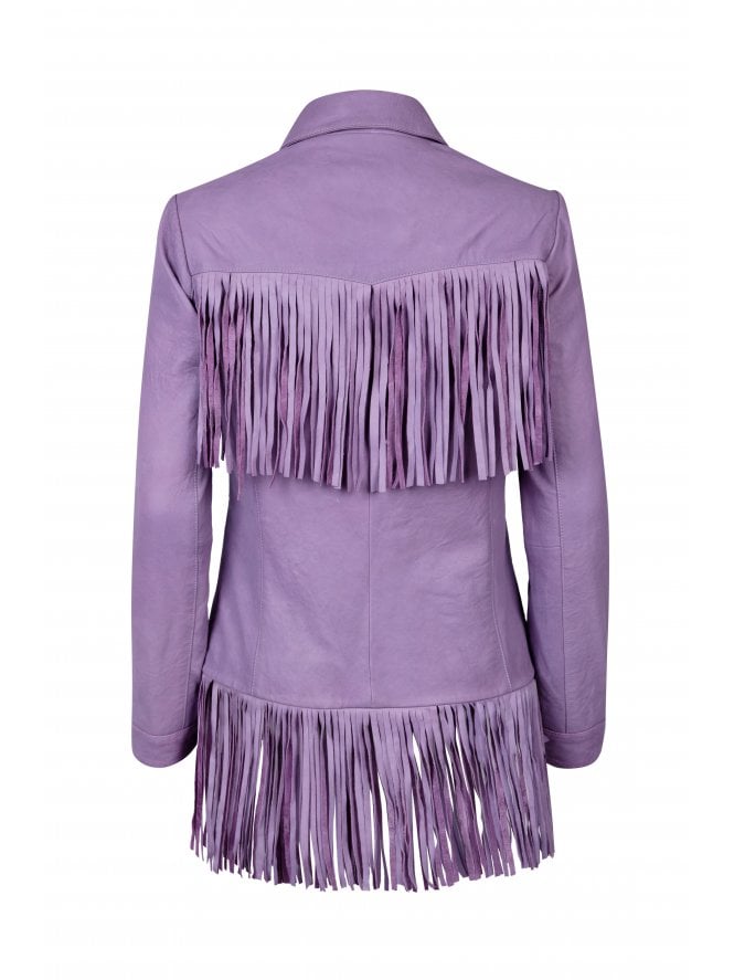 Muubaa Muubaa Kate Fringed Jacket In Textured Leather
