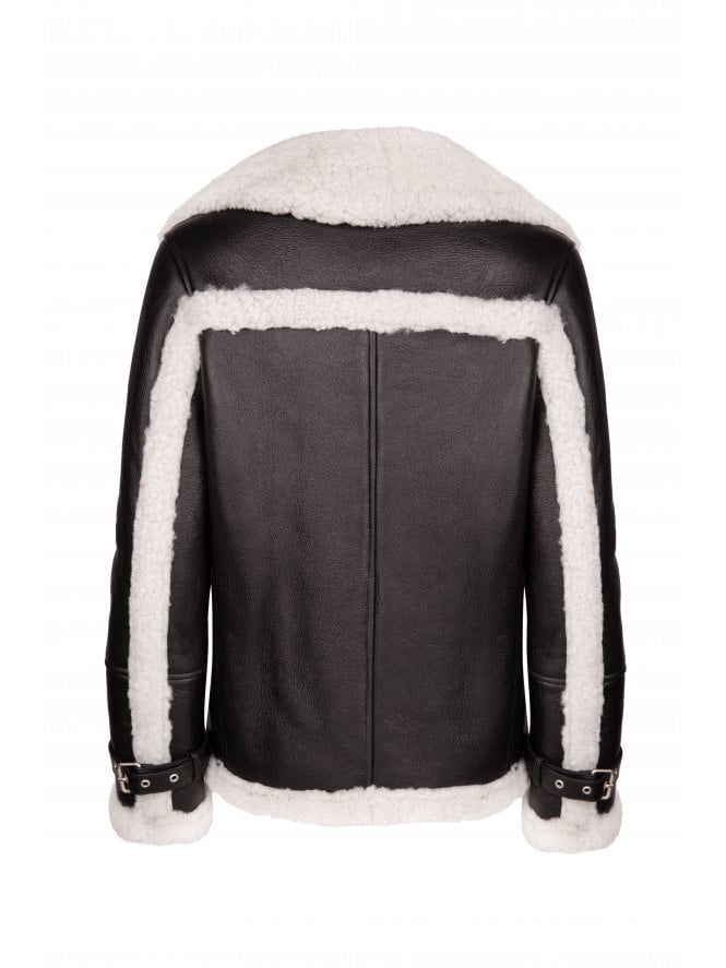 Muubaa Muubaa Leather Finish Button Front Shearling
