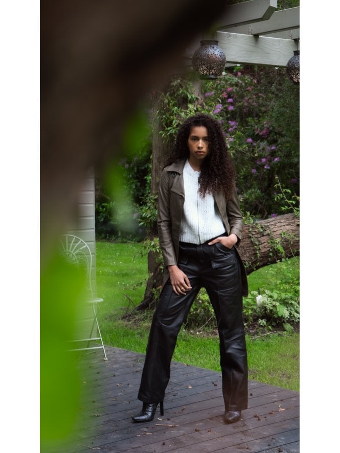 muubaa Muubaa Lucy Straight Leather Leg Cargo Trousers