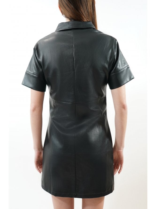 Muubaa Muubaa Missy Leather Shirt Dress W/Wide Sleeves