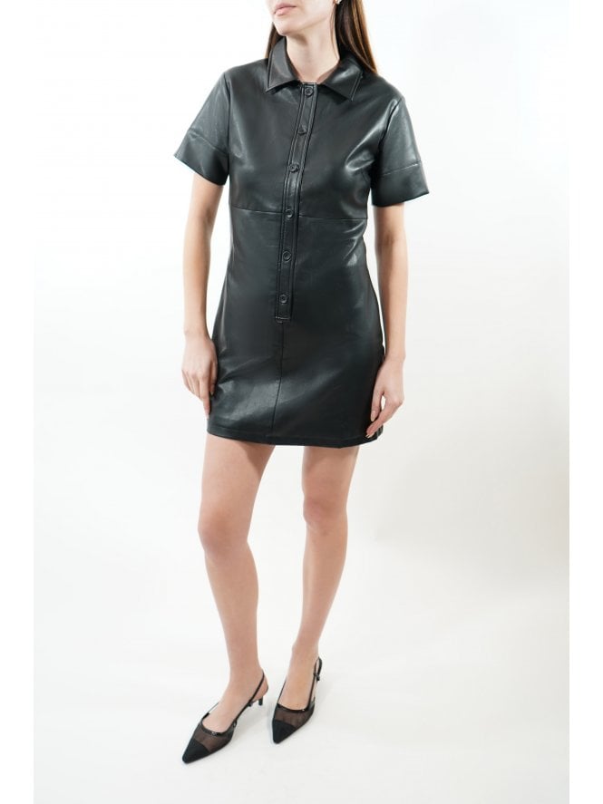 Muubaa Muubaa Missy Leather Shirt Dress W/Wide Sleeves