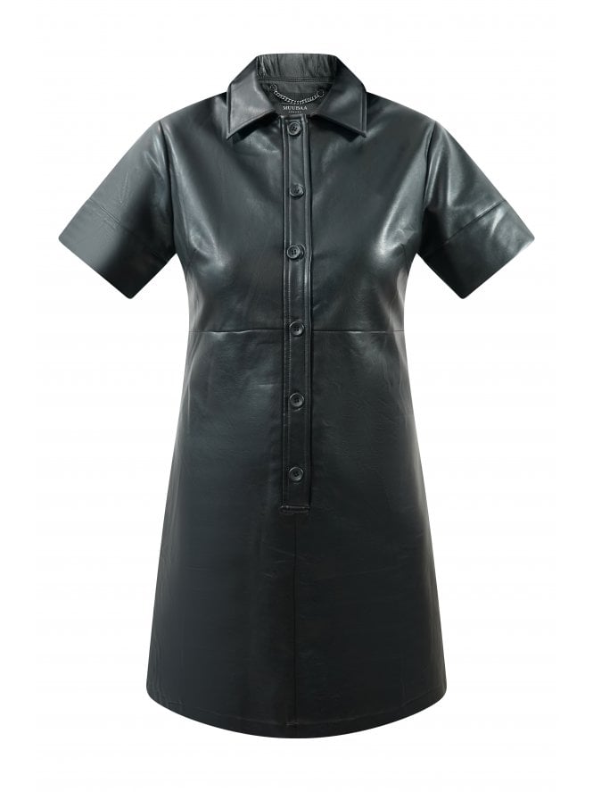 Muubaa Muubaa Missy Leather Shirt Dress W/Wide Sleeves