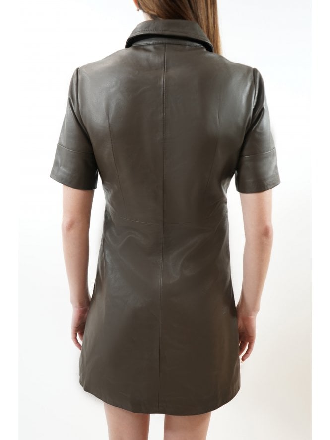 Muubaa Muubaa Missy Leather Shirt Dress W/Wide Sleeves