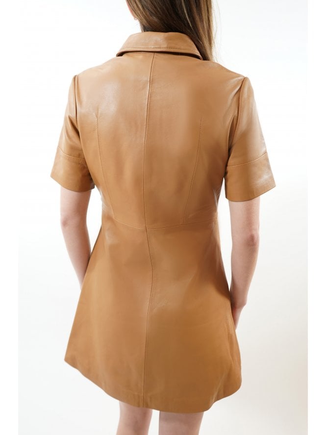 Muubaa Muubaa Missy Leather Shirt Dress W/ Wide Sleeves