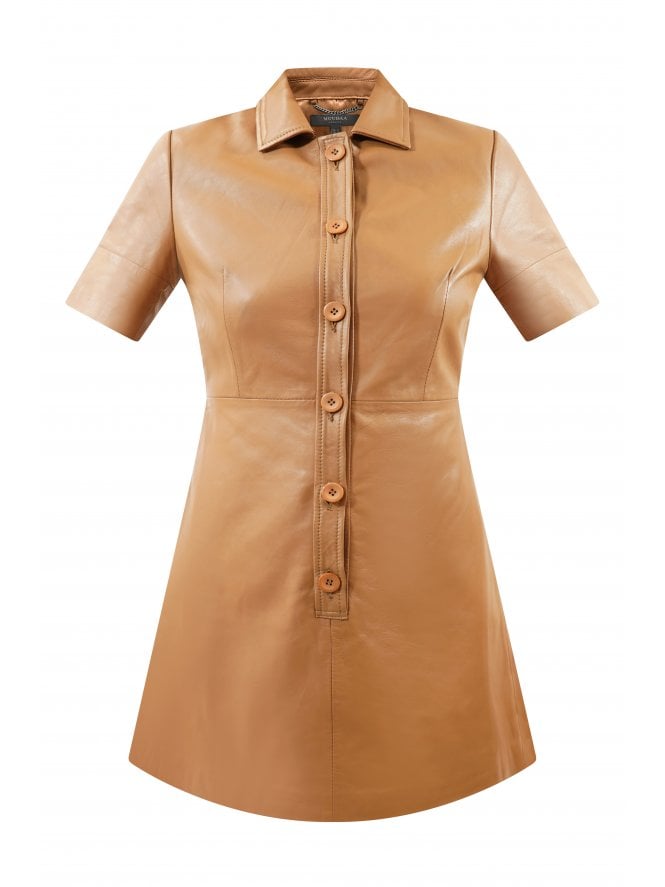 Muubaa Muubaa Missy Leather Shirt Dress W/ Wide Sleeves