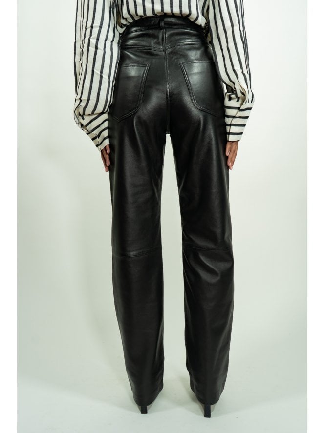 Muubaa Muubaa Amy Straight Leather Leg Jeans