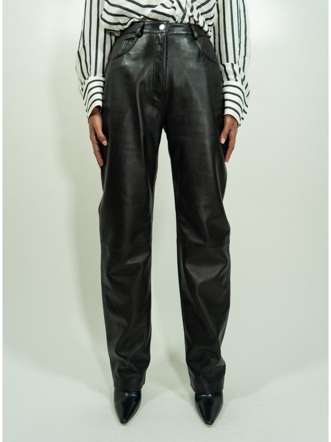 muubaa Muubaa Amy Straight Leather Leg Jeans