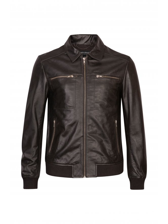 muubaa Muubaa Apollo Leather Bomber Jacket
