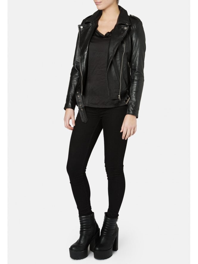 Muubaa Muubaa Argal Black Leather Biker Jacket