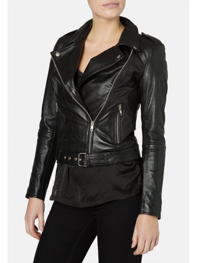 muubaa Muubaa Argal Black Leather Biker Jacket