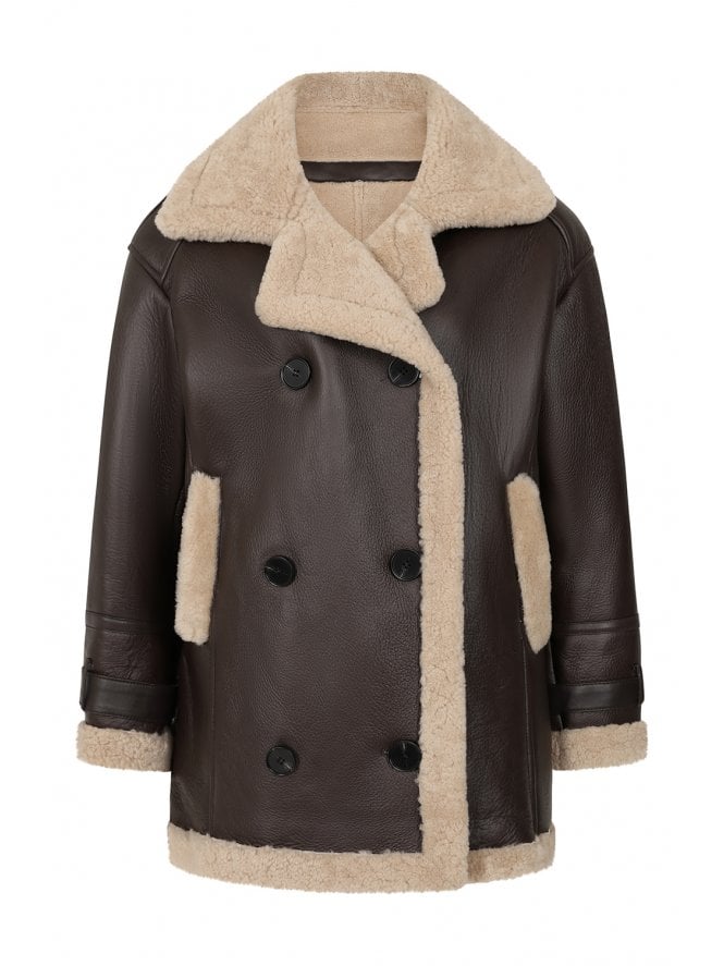 Muubaa Muubaa Bella Dbl Breasted Shearling Coat