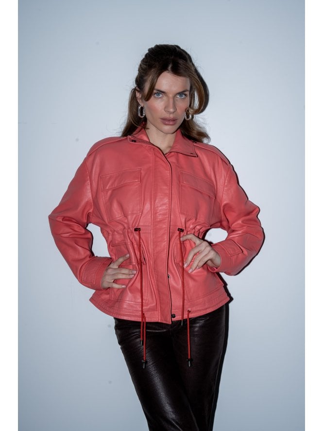 muubaa Muubaa Bella Drawstring Leather Jacket