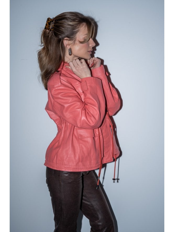 muubaa Muubaa Bella Drawstring Leather Jacket