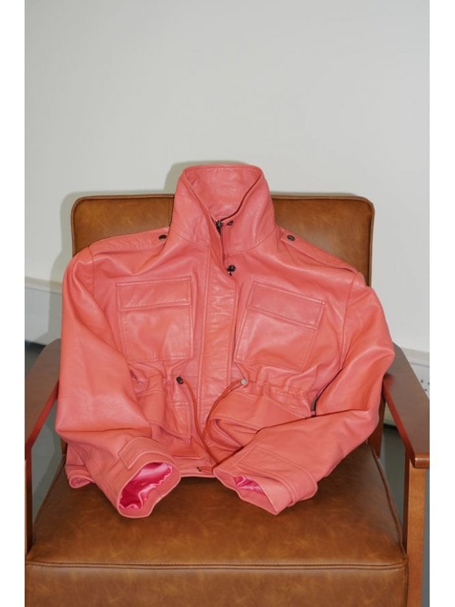 muubaa Muubaa Bella Drawstring Leather Jacket