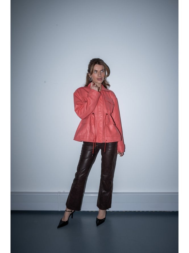 muubaa Muubaa Bella Drawstring Leather Jacket