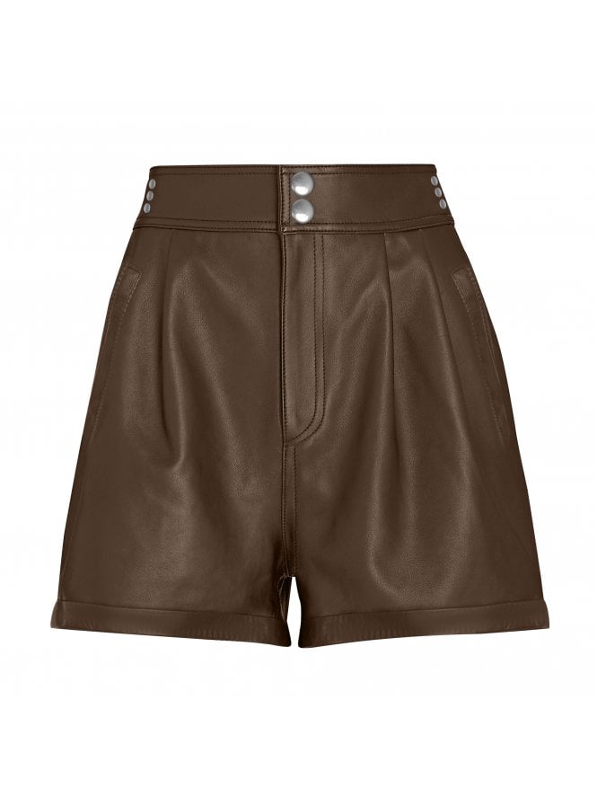 Muubaa Muubaa Belle High Waisted Leather Shorts