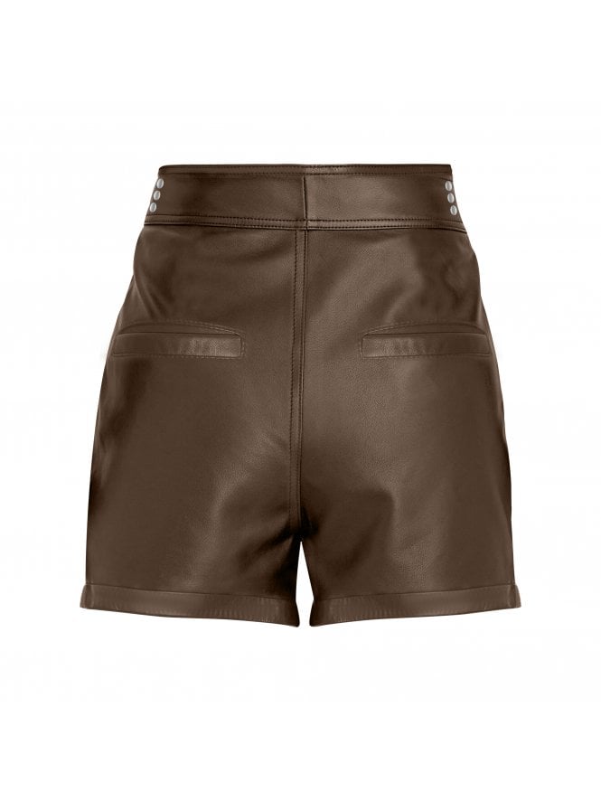 Muubaa Muubaa Belle High Waisted Leather Shorts
