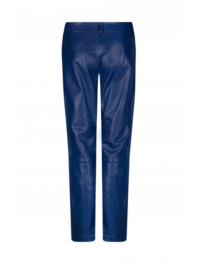Muubaa Muubaa Blue Stud Detail Leather Pants