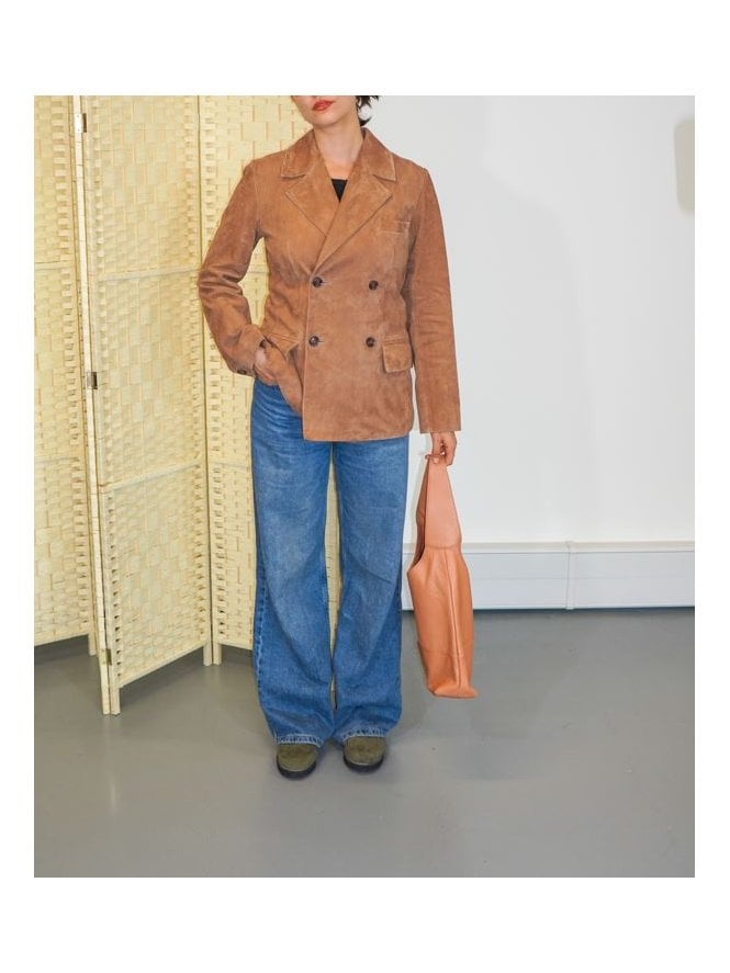 Muubaa Muubaa Boxy Fit DBL Breasted Suede Blazer